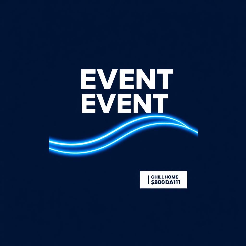 Event promo social media post with neon cyan wave graphic and bold event headline