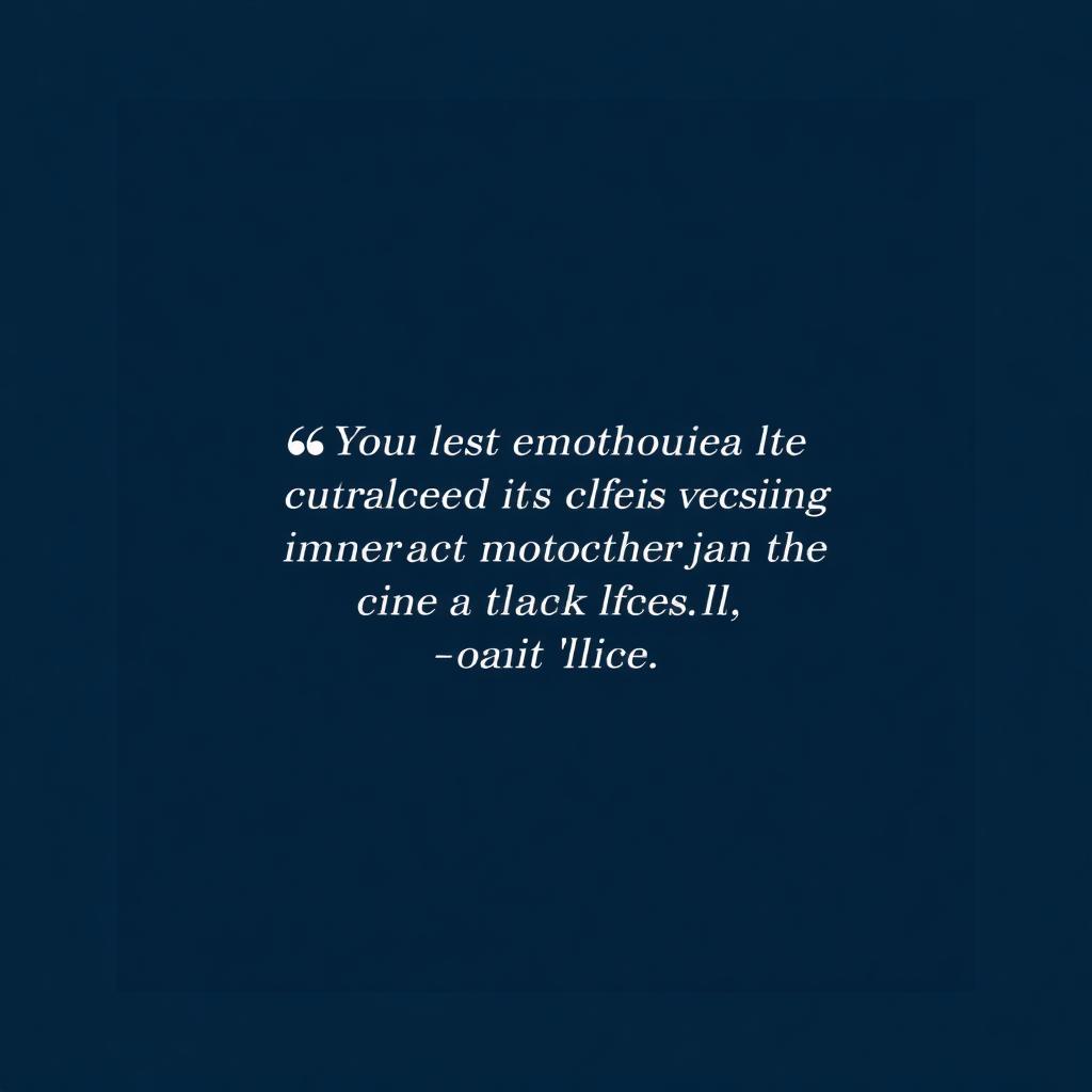 Quote social media post with elegant serif typography, gold and cyan glow accents